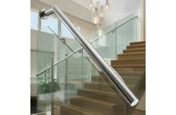 China Rust-Proof 304 Stainless Steel Handrails with Flat Saddle for Glass Railings supplier