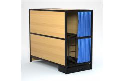China Double Decker Side Ladder Steel Bunk Beds With Small Storage Locker supplier