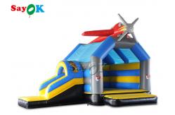 China Airplane Inflatable Jumping Bouncer Castles With Water Slide supplier