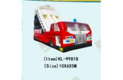 China Customize Inflatable Slides Fire Truck Theme For Children Parties supplier