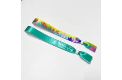 China Customization Logo Polyester Woven Cloth Wristbands Concert Promotion Events Gift Adjustable Length supplier