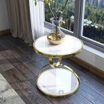 Round SS Steel Surface Marble Sofa End Table For Sophisticated Spaces