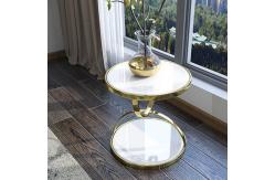 China Round SS Steel Surface Marble Sofa End Table For Sophisticated Spaces supplier
