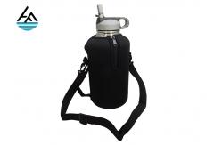 China Black Printed Zipper Neoprene Can Sleeve Washable Cup Cooler Bag supplier