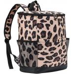 Leopard Canvas Insulated Cooler Backpack Waterproof Picnic Bag Food Delivery for sale