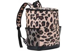 China Leopard Canvas Insulated Cooler Backpack Waterproof Picnic Bag Food Delivery supplier
