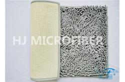 China Plush Big Chenille Rubber Backing Non-Slip Microfiber Kitchen Floor Mat Grey supplier