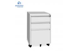 China Vertical Three Drawers Movable Metal Filing Cabinet With Wheels supplier