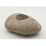 Natural River Stone Candle Holders , Stone Tea Light Holder Backside With Pads