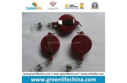 China New ID Badge Reel W/Ear Fastener Wine Red Retractable Reel supplier