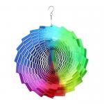 Multi Colored UV Printed Garden Steel Wind Spinner 30*30cm for sale