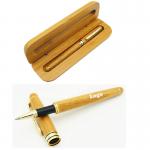 Custom Logo Imprint Luxury Bamboo Ballpoint Gift Pen With Case for sale