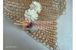 China 1.2mm Wire Golden Metal Ring Mesh Curtain For Interior Partition supplier