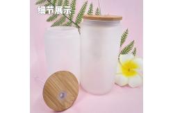 China 12oz 16oz 25oz Juice Glass Cup With Straw And Bamboo Lid supplier