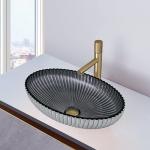 Die Casting Glass Vessel Basin Smoke Gray Color Interior 135mm Height for sale