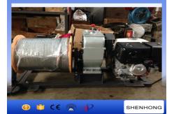 China Lightweight Gas Engine Powered Winch / Cable Drum Winch With 10mm Wire Rope supplier