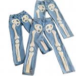 OEM New Designed Custom Bone Chenille Embroidery  Men Jeans Pants Casual Blue Sweatpants Pantalones De Hombre Jeans for sale