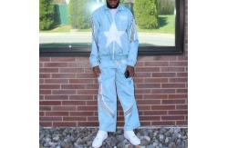 China Custom Logo Zip Up Windbreaker Track Suit Matching Jacket And Sweatpants Antistatic supplier