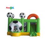 Green Small Football Jumper Inflatable Bounce Soccer Bouncer Slide Combo for sale