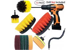 China 15Pcs Polypropylene Drill Brush Attachments Set Scrub Sponge Tube Grouting supplier