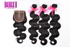 China Body Wave Indian Human Hair Extensions With Lace Closure In Mozambique Soft supplier