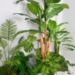 SGS Artificial Potted Floor Plants Architectural Landscaping Indoor Decoration for sale