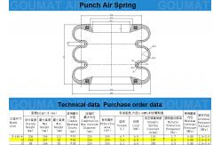 China Power Press Rubber Triple Convoluted Air Spring Vibration Frequency 2.5 Hz supplier