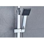 Chrome Temp Control Rainfall Shower Set , Bathroom Shower Systems Water Powered