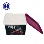 Eco Friendly IML Plastic Containers Custom Square 2L Plastic Cracker Biscuit Packaging Box for sale