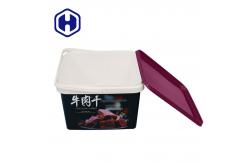 China Eco Friendly IML Plastic Containers Custom Square 2L Plastic Cracker Biscuit Packaging Box supplier