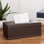 PU Leather Anti Moisture Rectangular Napkin Tissue Box Household Storage Organization