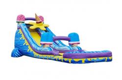 China Happy Birthday Gift Inflatable Water Slide with Silk - screen Printing supplier