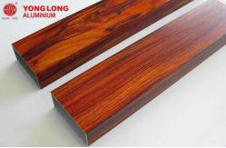China Wood Grain Aluminium Profiles With Vacuum Wood Texture Transfer Technology supplier