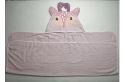 China Custom Made 100% Cotton Deer Pattern Baby Girl Bath Towel supplier