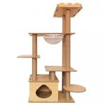 Cat ToysCustom Sizes Wooden Cat Tree with Scratcher Houses and Playing