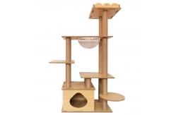 China Cat ToysCustom Sizes Wooden Cat Tree with Scratcher Houses and Playing supplier