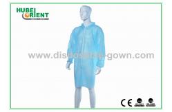 China Tyvek MP SMS PP Material Disposable Lab Coats With Zip Closure supplier