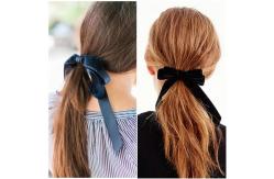 China Satin Silk Black Elastic Hair Bands Versatility supplier