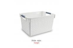 China Grey 40*20.6 Rectangular Plastic Storage Baskets For Clothes Durable supplier