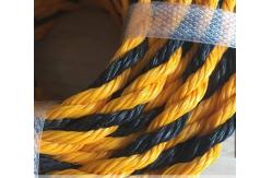 China 0-1000m Length PE Tiger Rope with High Strength in Yellow and Black 3 Strand Twisted supplier