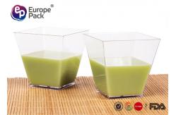 China Square Disposable Plastic Dessert Cup Transparent 7 Oz Eco Friendly supplier