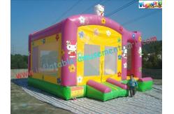 China Hello Kitty Rent Inflatable Bouncer Slide , Castle With Slide For Childrens supplier