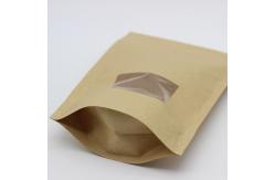 China Doypack See Through Pouches 180 Microns Brown Paper Bags With Clear Window supplier