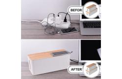 China Plastic White Bamboo Style Cable Management Box Multifunction supplier
