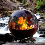 Wood Burning Steel Fire Pit Rustic Red Or Customized Backyard Fire Pit