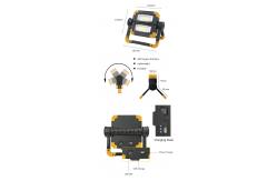 China 1A 5V Portable LED Work Light Stand TPR Hyper Tough Rechargeable supplier