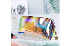 China Polychrome Cosmetic Bag Transparent Holographic Fabric supplier