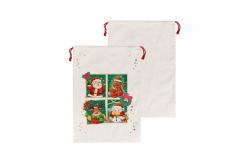 China Custom Logo Linen Sublimation Drawstring Bag Santa Sacks Sublimation Blank Christmas Gift Bags supplier