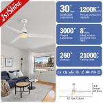 6 Speed 35W Modern 52 Inch Ceiling Fan With Light Remote Control