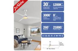 China 6 Speed 35W Modern 52 Inch Ceiling Fan With Light Remote Control supplier
